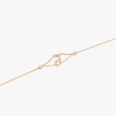 Aura Initials Diamond Initial Bracelet, Yellow Gold