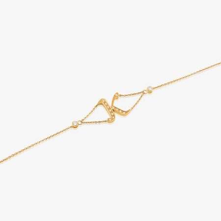 Aura Initials Diamond Initial Bracelet, Rose Gold