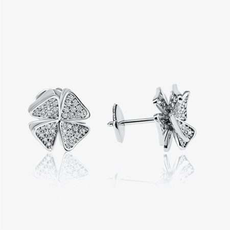 La Fleur Diamond Flower Earring, White Gold