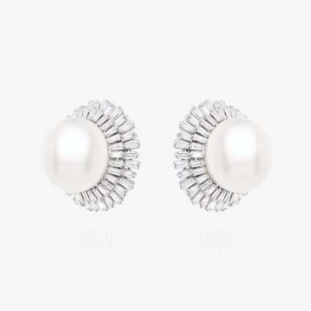 Purity Diamond & Pearl Pearl Earring, White Gold