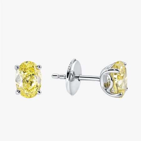 Classic Diamond Diamond Earring, White Gold