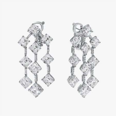 Bridal Diamond Diamond Earring, White Gold S1
