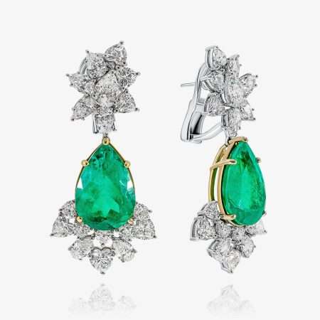 Emerald Glow Diamond & Emerald Emerald Earring, White Gold S2
