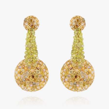 Gem-Led Diamond & Sapphire Diamond Earring, Yellow
