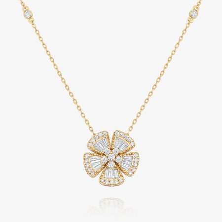 Lumiere Fleur Diamond Diamond Pendant, Yellow Gold S1