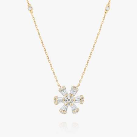 Lumiere Fleur Diamond Diamond Pendant, Yellow Gold S2