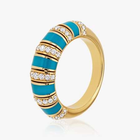 Modern Enamel Collection Diamond Ring, Yellow Gold S1