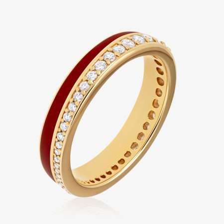 Modern Enamel Collection Diamond Ring, Yellow Gold S2