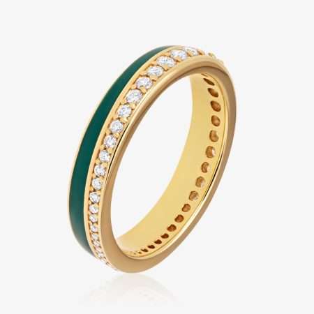 Modern Enamel Collection Diamond Ring, Yellow Gold S3