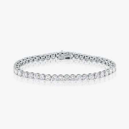 Diamond Orbit Diamond Tennis Bracelet, White Gold