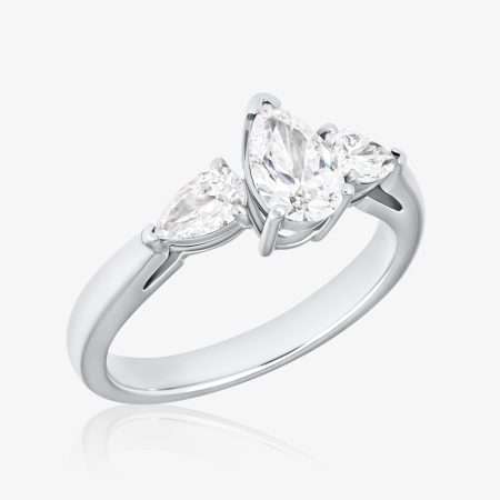 Classic Diamond Engagement Ring, White Gold S1