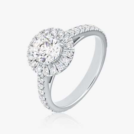 Classic Diamond Engagement Ring, White Gold S3